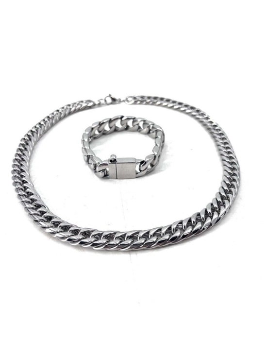Unbranded Other - Miami Cuban Link Bracelet 9'' & Chain 22'' - 12mm Anti-Tarnish Stainless Steel